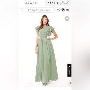 Azazie Daphne Dusty Sage Bridesmaid Dress